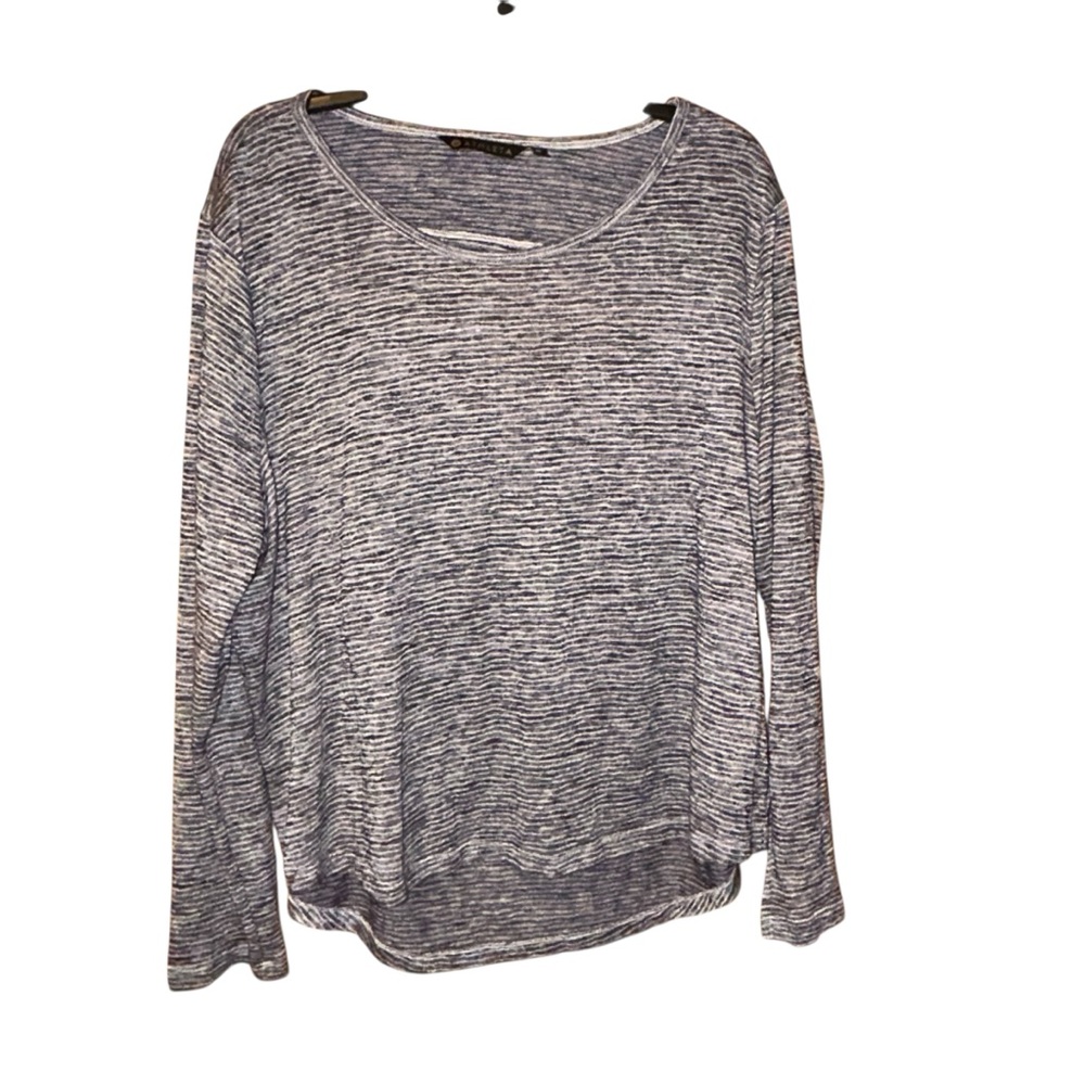 Athleta Gray Space-Dye‎ Long Sleeve Open Back Workout Top Size XL